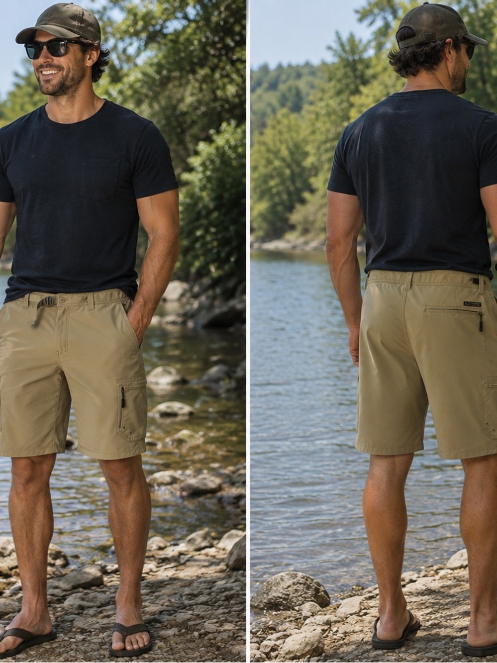 Men's Tan Outdoor Cargo Shorts - Versatile Summer Utility